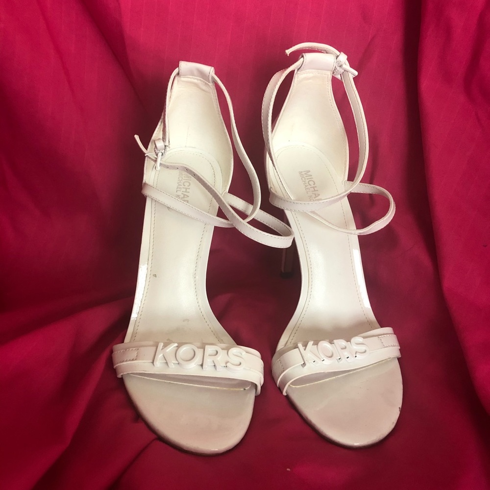White MK heels
